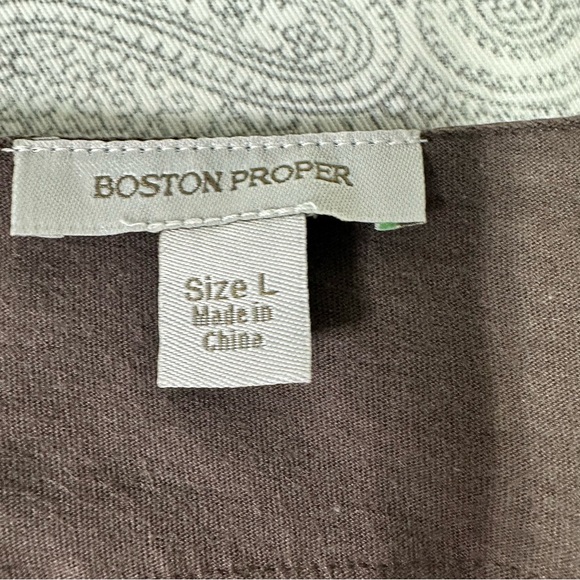 BOSTON PROPER | EMBELLISHED SLEEVELESS TANK TOP | BROWN | SZ L | - Picture 7 of 8